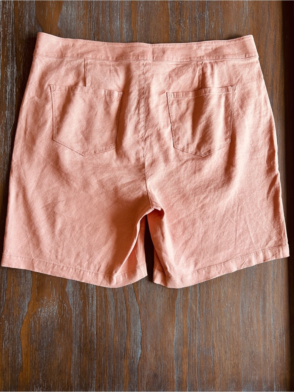 NYDJ Linen Shorts 16P Lift Tuck Technology Coral Pink Bermuda Style NWOT - Picture 3 of 11